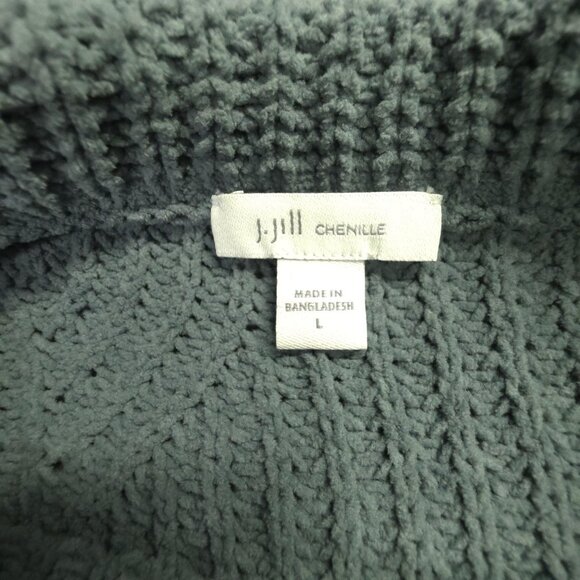 J Jill Sweater Women L Sage Green Chenille Mock Neck Pullover Chunky Plush Tunic - Picture 3 of 11